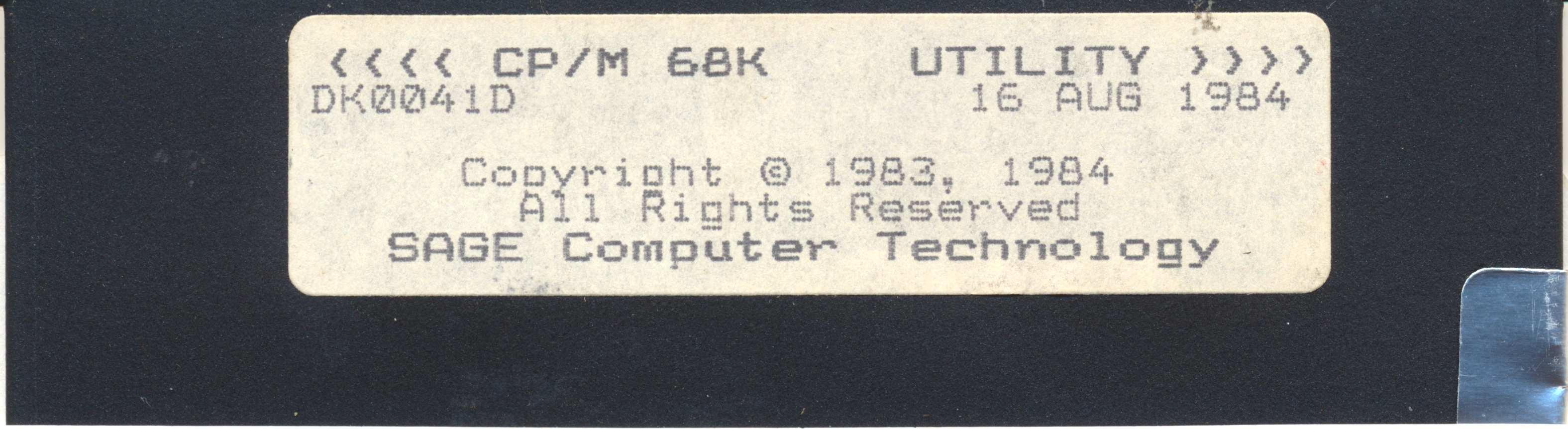 <<<< CP/M 68K UTILITY >>>>