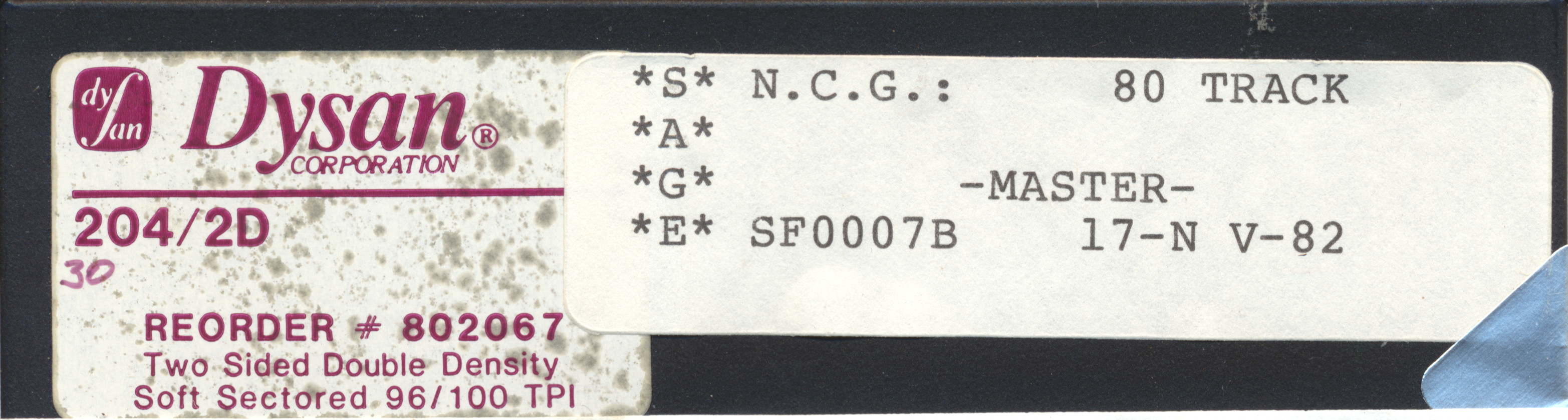 *S* N.C.G.: 80 TRACK *A* *G* -MASTER- *E* SF0007B 17-N V-82
