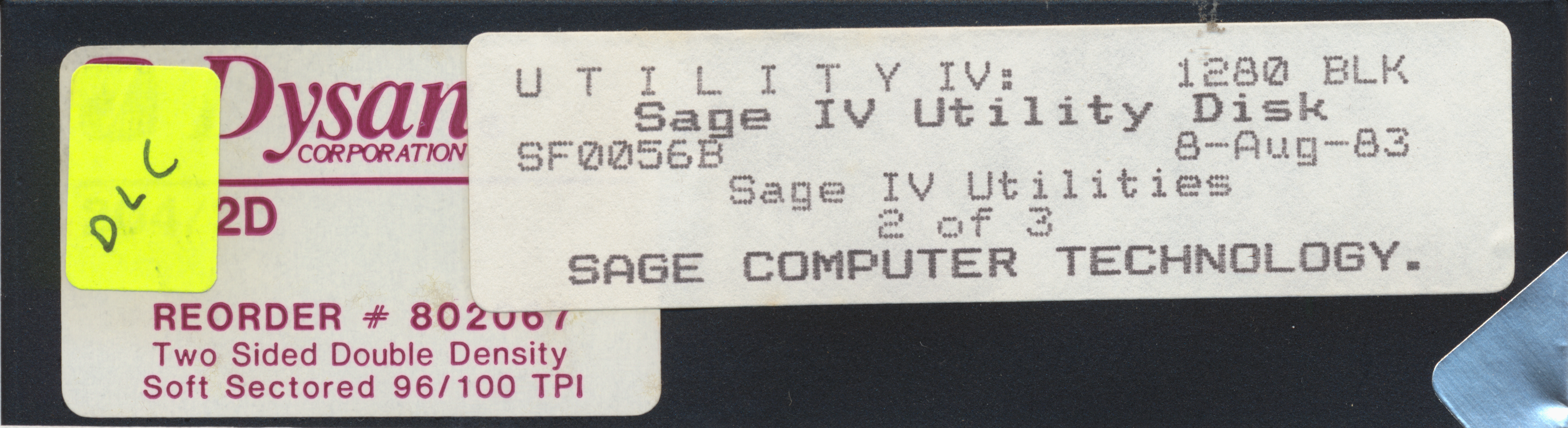 U T I L I T Y IV: 1280 BLK Sage IV Utility Disk SF0056B 9-Aug-83 Sage IV…