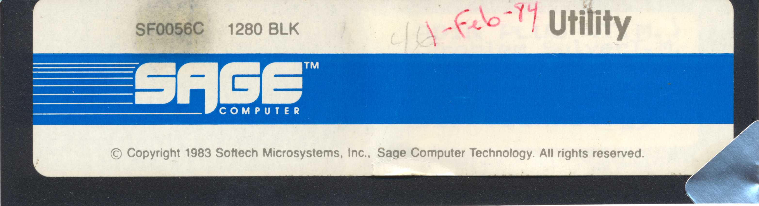 SF0056C 1280 BLK 1-Feb-84 Utility © Copyright 1983 Softech Microsystems, Inc.…